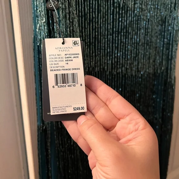 Adrianna Papell Teal One Shoulder Dress - Picture 5 of 8